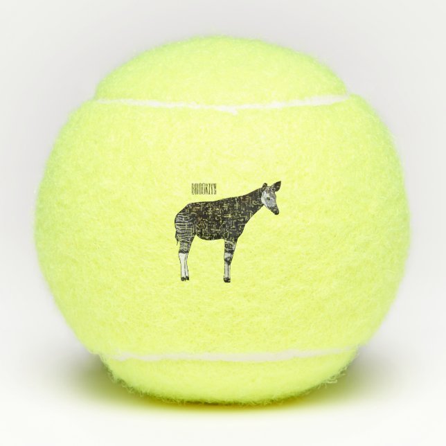 Okapi cartoon Illustration Tennisbälle (Vorderseite)