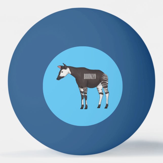 Okapi cartoon Illustration Tischtennisball (Vorderseite)