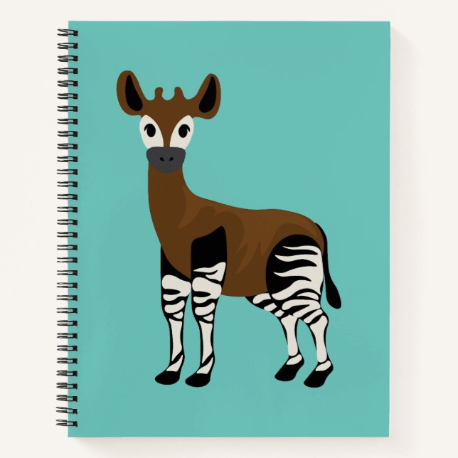 Okapi-Cartoon, majestätisches Okapi-Tier, Okapi-Li Notizbuch (Vorderseite)