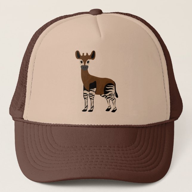 Okapi-Cartoon, majestätisches Okapi-Tier, Okapi-Li Truckerkappe (Vorderseite)