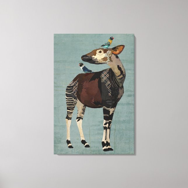OKAPI & FEDERN LEINWANDDRUCK (Vorderseite)