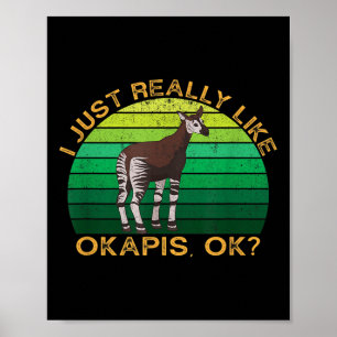 Okapi Funny Animal Zitat mit Vintager Formgestaltu Poster