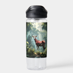 Okapi im Regenwald (Zebra Giraffe) Trinkflasche