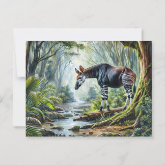 Okapi - Museo in Rainforest Wildlife Postkarte