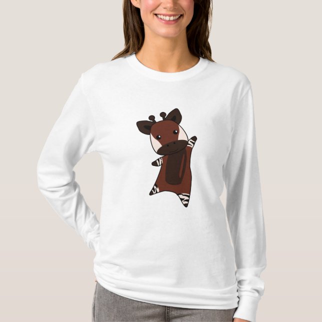 Okapi Niedlich Forest Giraffe Zebra Giraffen Tier T-Shirt (Vorderseite)