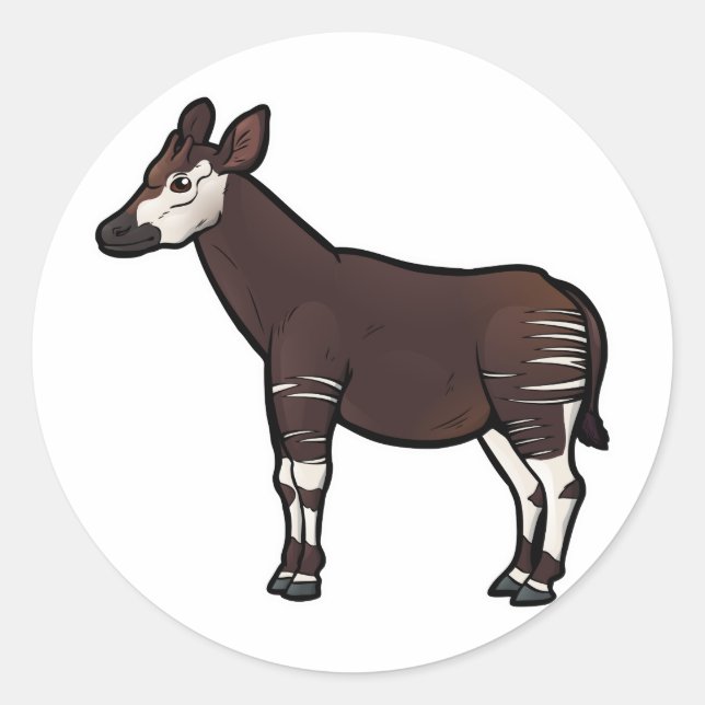 Okapi Runder Aufkleber (Vorderseite)