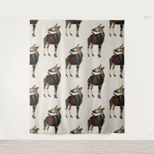 OKAPI-U. VOGEL-MUSTER WANDTEPPICH