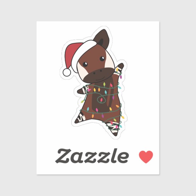 Okapi Weihnachtsschnee Wintertiere Okapis Sticker (Blatt)