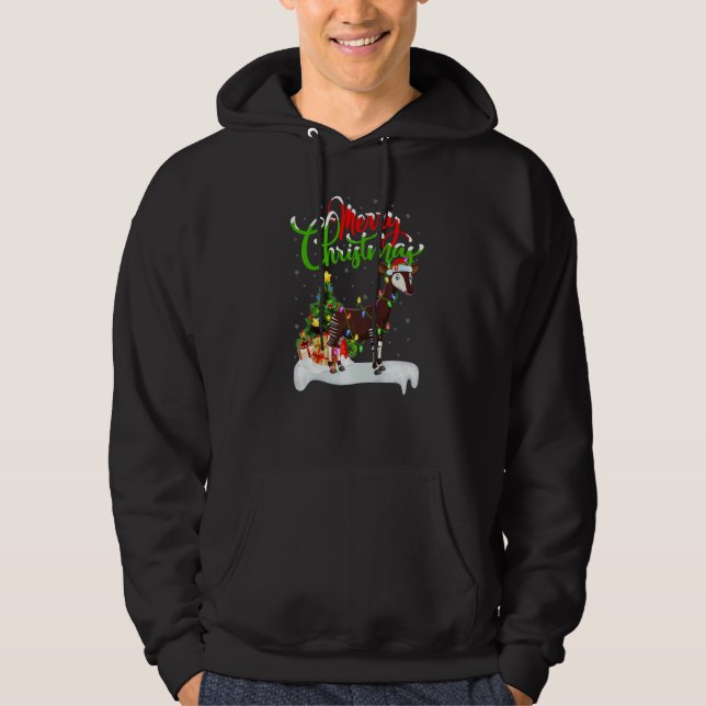 Okapi  Xmas Decorations Santa Okapi Christmas Hoodie (Vorderseite)