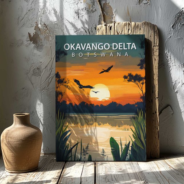 Okavango-Delta Botswana Leinwanddruck Afrikanische (Okavango Delta Botswana Canvas Print African Art by TinkPrints.)