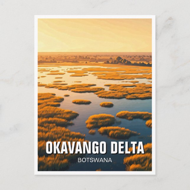 Okavango Delta Botswana Postkarte (Vorderseite)