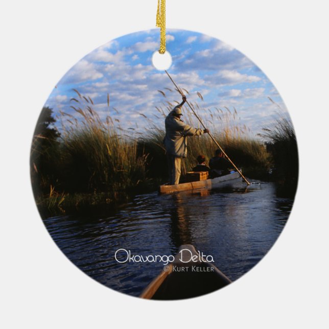 Okavango Dreieck Keramik Ornament (Hinten)