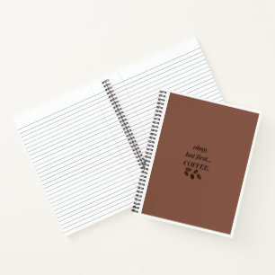 Okay, aber zuerst Kaffee Ästhetik Spiralblock    Notizbuch
