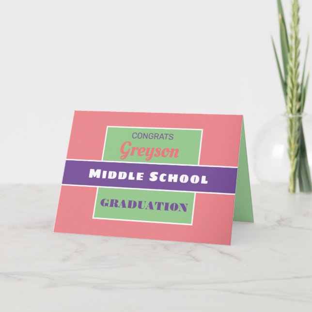 Okay. Custom Middle school graduation card! Karte (Vorderseite)