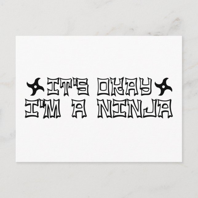 Okay, ich bin ein Ninja Postkarte (Vorderseite)