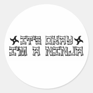 Okay, ich bin ein Ninja Runder Aufkleber