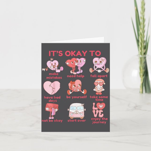 Okay Mental Health Valentines School Karte (Vorderseite)