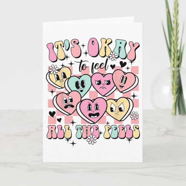 Okay To Feel All The Feels School Counselor Mental Karte (Vorderseite)