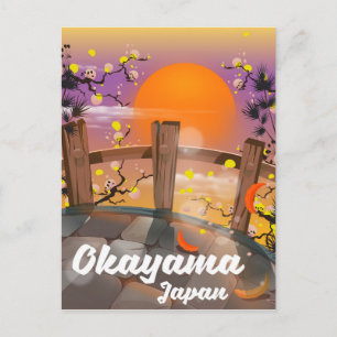 Okayama Japanischer Blütenposter. Postkarte