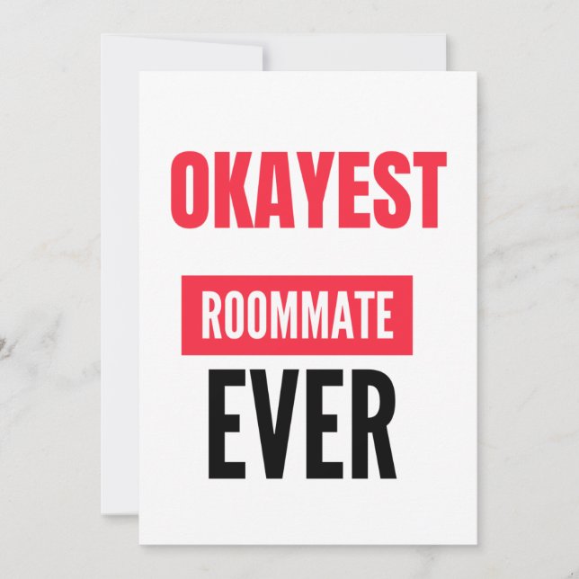OKAYEST ROOMMATE JE FEIERTAGSKARTE (Vorderseite)