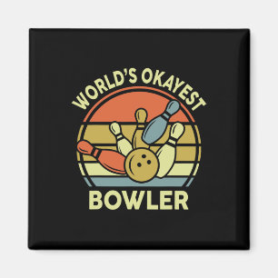 Okayester Bowler Bowling-Shirt Vintage Lustig Magnet