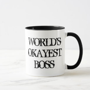 Okayester Chef der Welt schwarz weiße Klingel Kaff Tasse