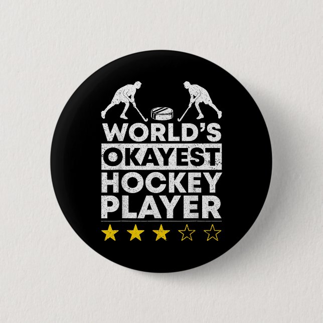 Okayester Eishockeyspieler der Welt Olympischer Ei Button (Vorderseite)