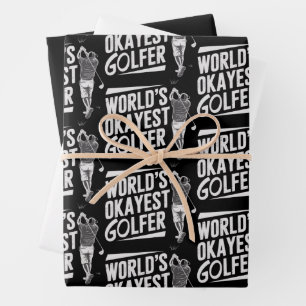 Okayester Golfer der Welt Lustiger Golf Liebhaber  Geschenkpapier Set