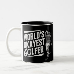 Okayester Golfer der Welt Lustiger Golf Liebhaber Zweifarbige Tasse