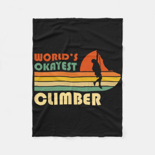 Okayester Kletterer der Welt Lustiger Retro-Bergsp Fleecedecke