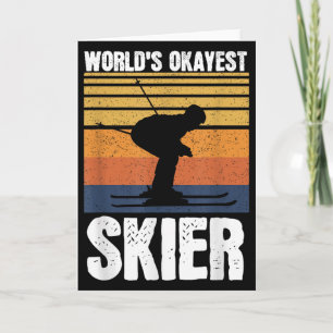 Okayester Skifahrer der Welt Retro Vintage Skilieb Karte