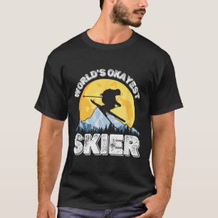 Okayester Skifahrer der Welt Retro Vintage Skilieb T-Shirt