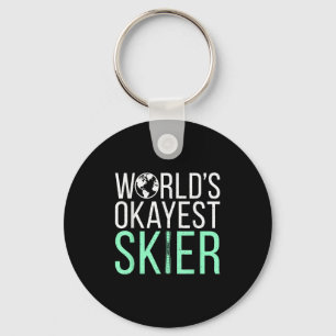 Okayester Skifahrer der Welt Schnee Wintersport Sk Schlüsselanhänger