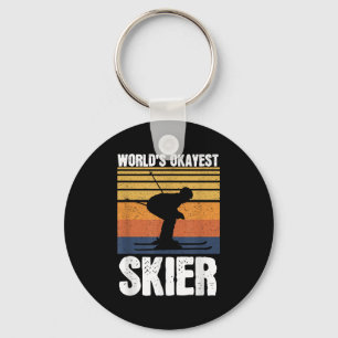 Okayester Skifahrer Retro Vintage Skiliebhaber Ski Schlüsselanhänger