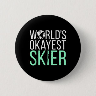 Okayester Skifahrer Schnee Wintersport Skifahrer Button