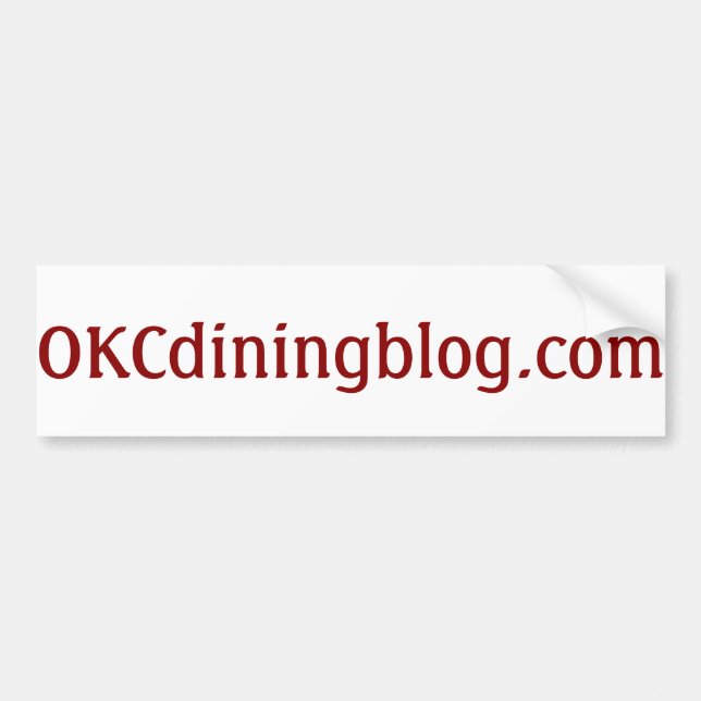OKCdiningblog.com kein Flaum Autoaufkleber (Vorne)
