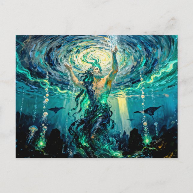 Okeanos Primordial Titan of the Ocean from Greek M Postkarte (Vorderseite)