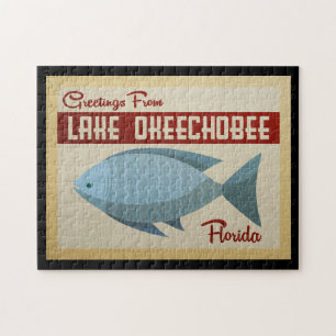 Okeechobee See Fisch Vintage Reise Puzzle