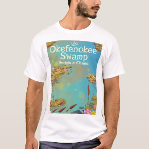 Okefenokee-Sumpf-Cartoon-Reiseposter T-Shirt