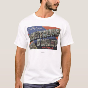 Okefenokee Sumpf, Georgia - große Buchstabe-Szene T-Shirt
