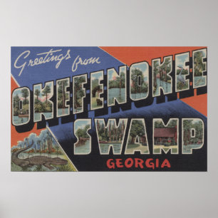 Okefenokee Swamp, Georgien - Große Briefszenen Poster