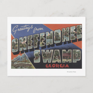 Okefenokee Swamp, Georgien - Große Briefszenen Postkarte