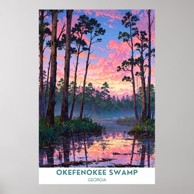 Okefenokee Swamp, Georgien Poster (Vorne)