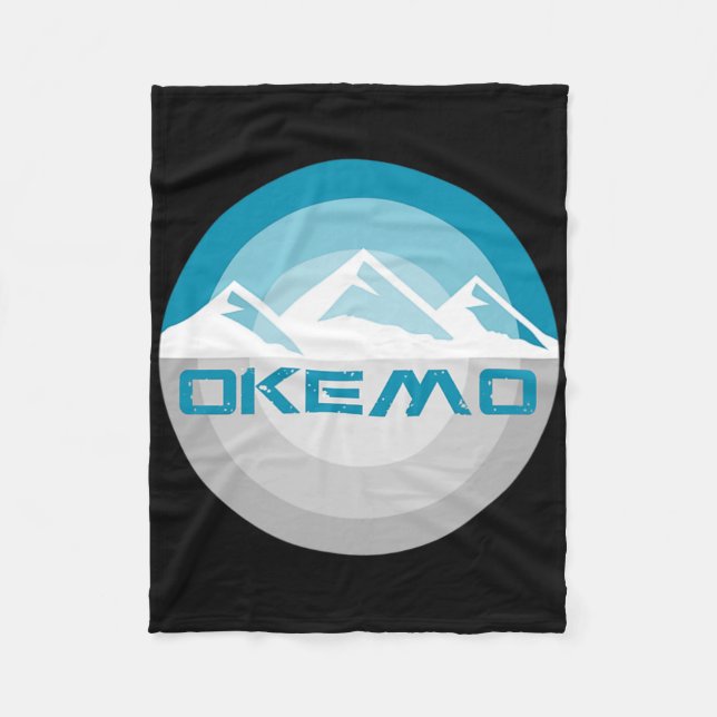 Okemo Berg Vermont Retro Vintage Snowboard Ski Fleecedecke (Vorderseite)