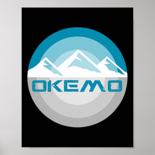 Okemo Berg Vermont Retro Vintage Snowboard Ski Poster