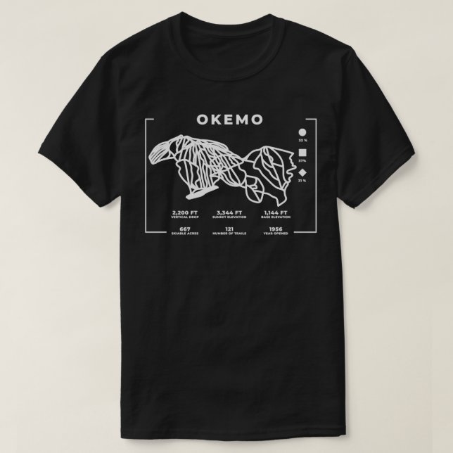 Okemo Bergbahn Skipass Vermont T-Shirt (Design vorne)