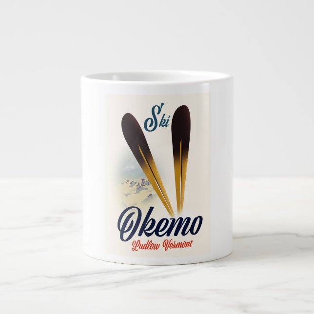 Okemo Ludlow Vermont Skiposter Jumbo-Tasse (Vorderseite)