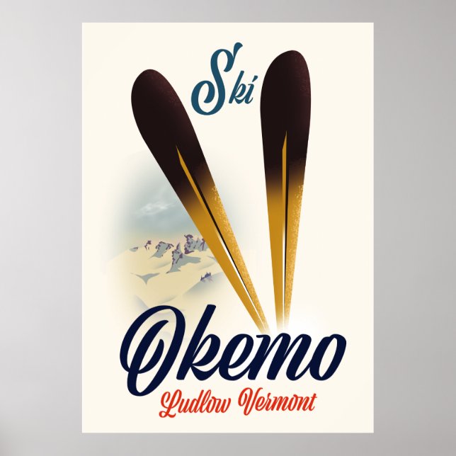 Okemo Ludlow Vermont Skiposter Poster (Vorne)