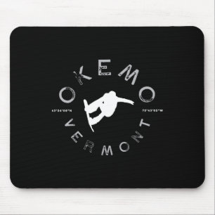 Okemo Mountain Vermont Grafik Vintage Snowboard T Mousepad
