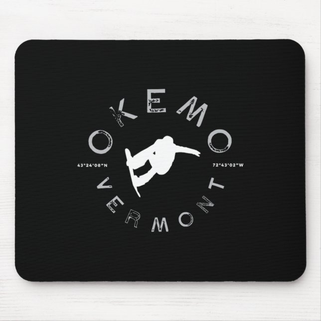 Okemo Mountain Vermont Graphic Vintag Snowboard T Mousepad (Vorne)